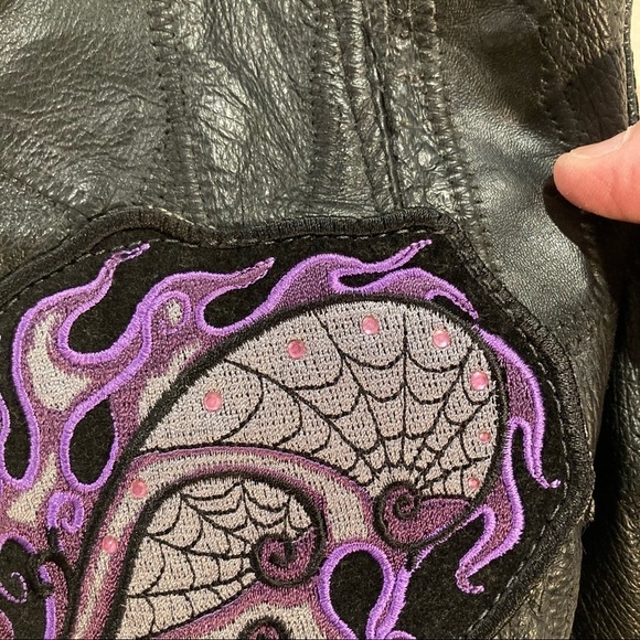 HARLEY DAVIDSON SZ L Rider Vest Leather Italian Stone Design w/ 3 Vest - Picture 9 of 15